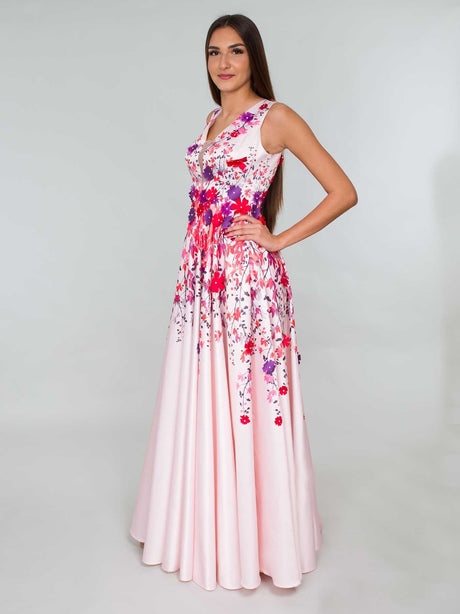 Abendkleid "3D-Blumen"